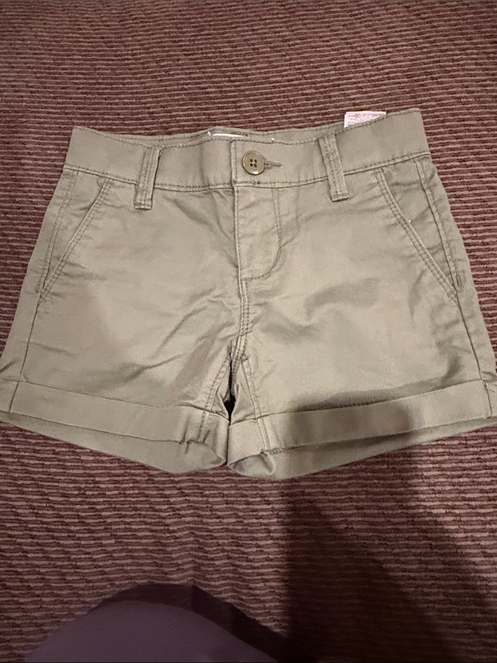 Kids Olive Green Cuffed Shorts